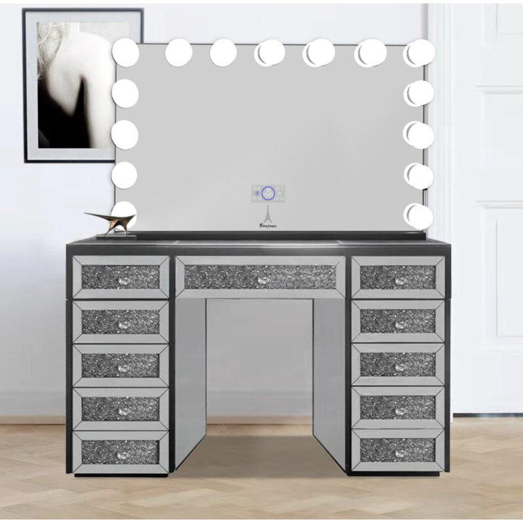 Everly Quinn 50.00'' Wide Vanity with Mirror & Reviews Wayfair